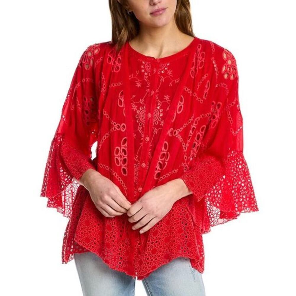 NWT Johnny Was Xanthos Rae Eyelet Blouse XS​​ - Picture 2 of 6
